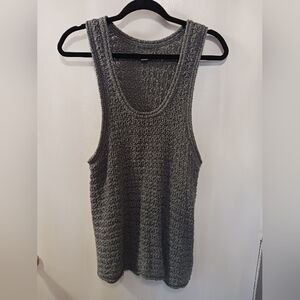 Aerie Crochet Sleeveless Top Ladies XL Gray Boho Indie Summer Coastal